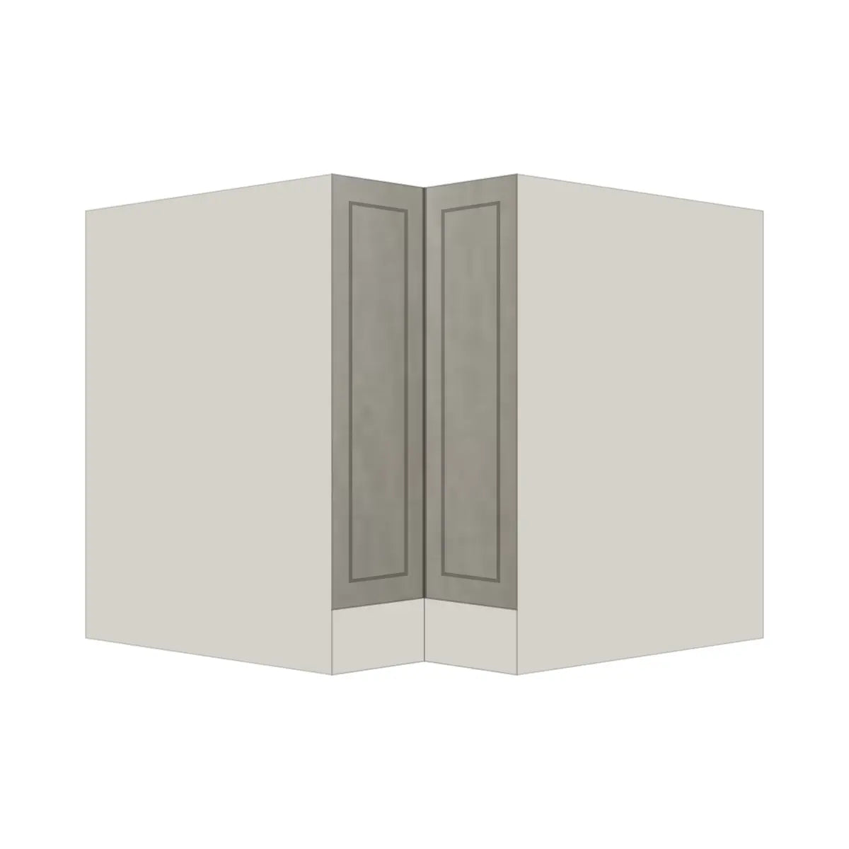 Contemporary lazy susan corner base cabinet, Genesis Weathered Oak door, L-Box (Luxury)