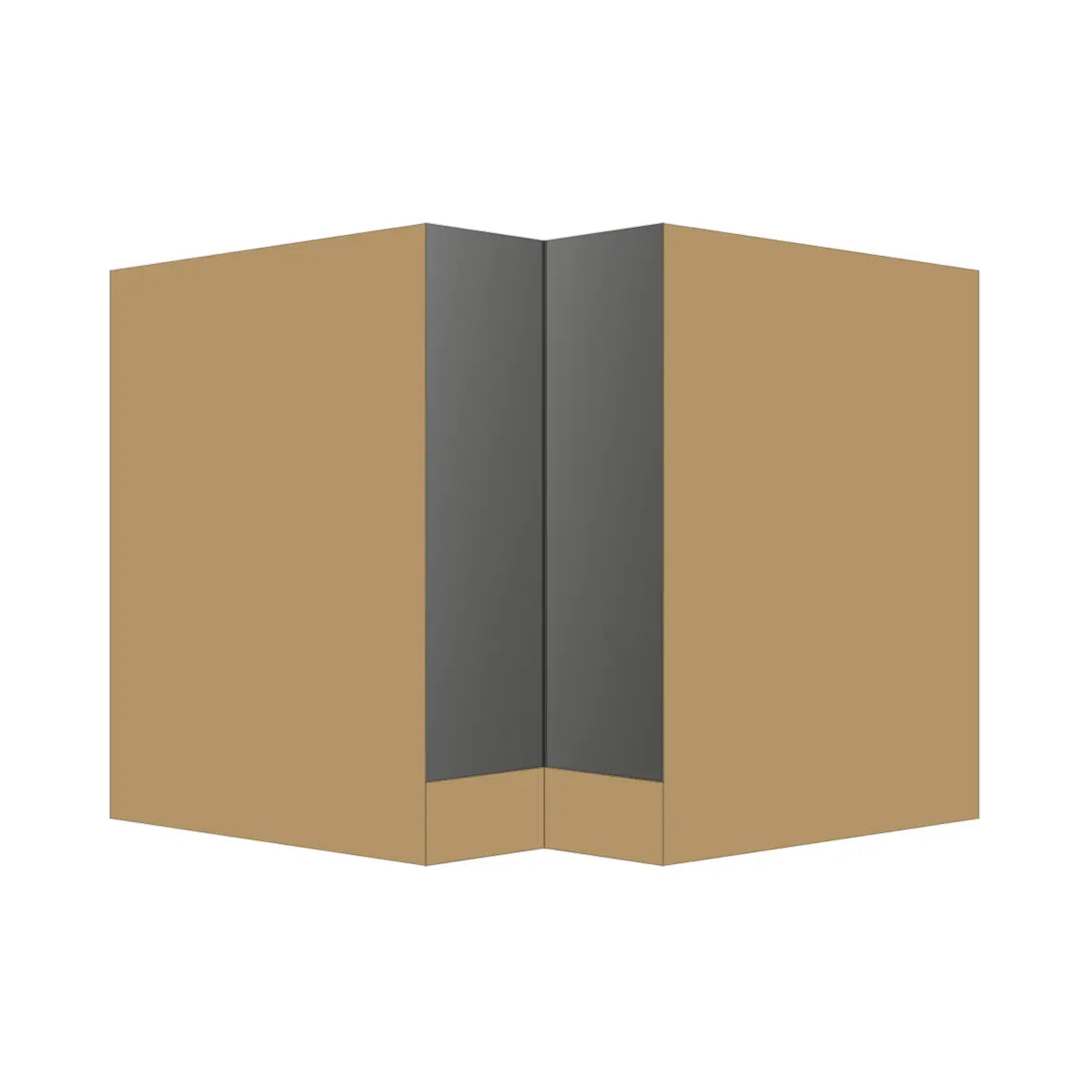 Contemporary lazy susan corner base cabinet, Glossy Gray door, P-Box (Prestige)