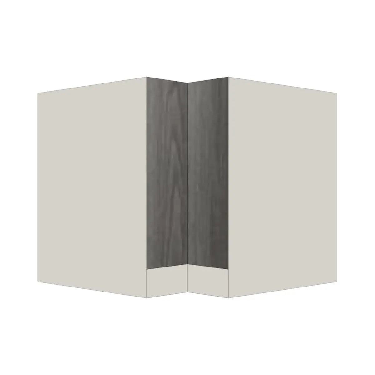 Contemporary lazy susan corner base cabinet, Indian Light Walnut door, L-Box (Luxury)