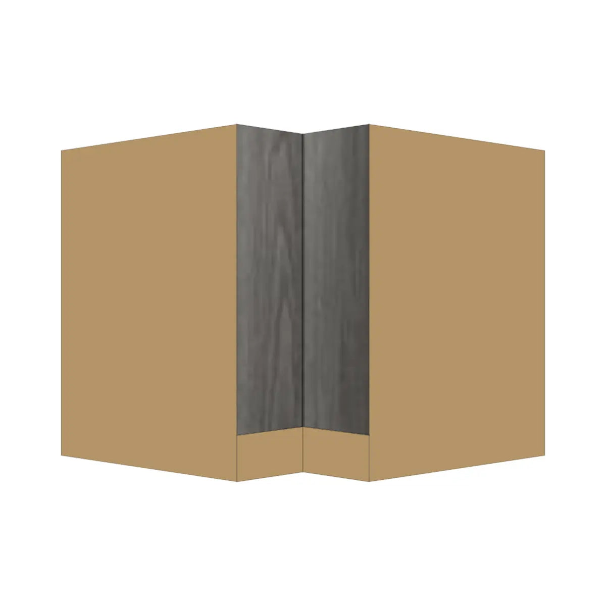 Contemporary lazy susan corner base cabinet, Indian Light Walnut door, P-Box (Prestige)