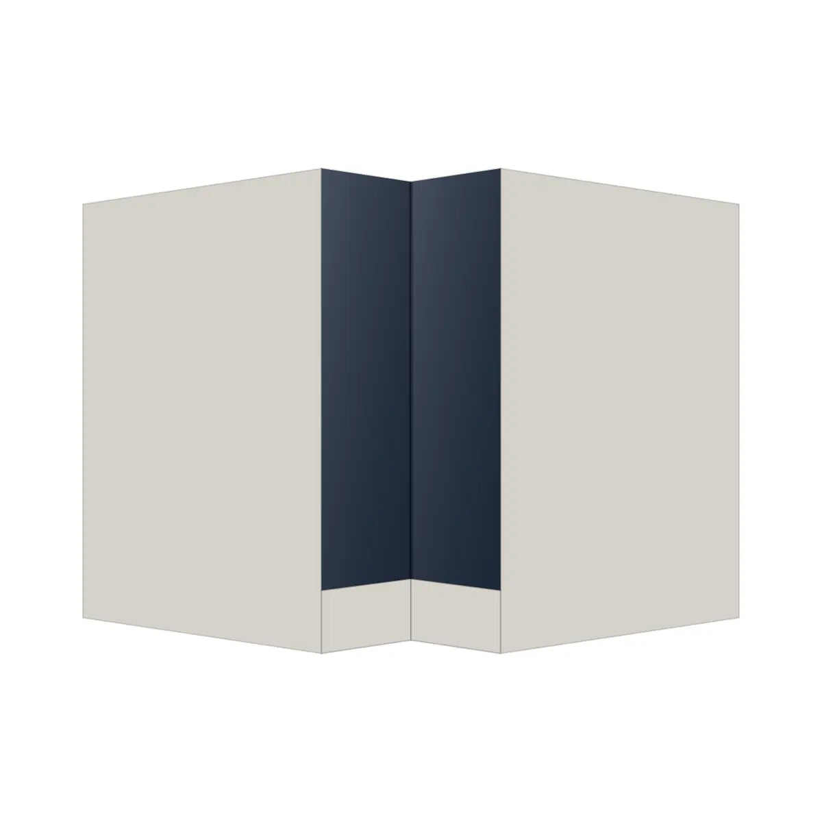 Contemporary lazy susan corner base cabinet, Matte Blue door, L-Box (Luxury)