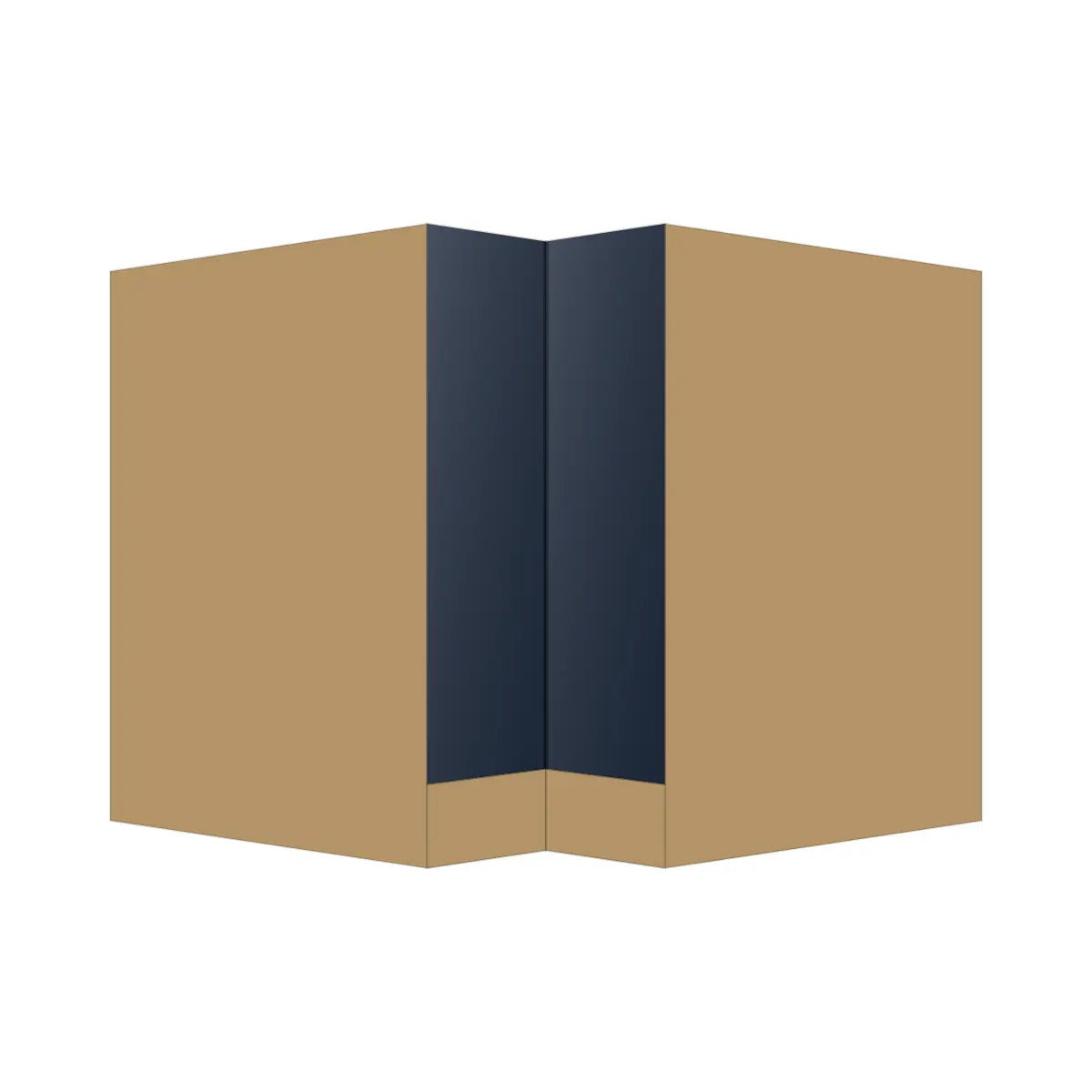 Contemporary lazy susan corner base cabinet, Matte Blue door, P-Box (Prestige)