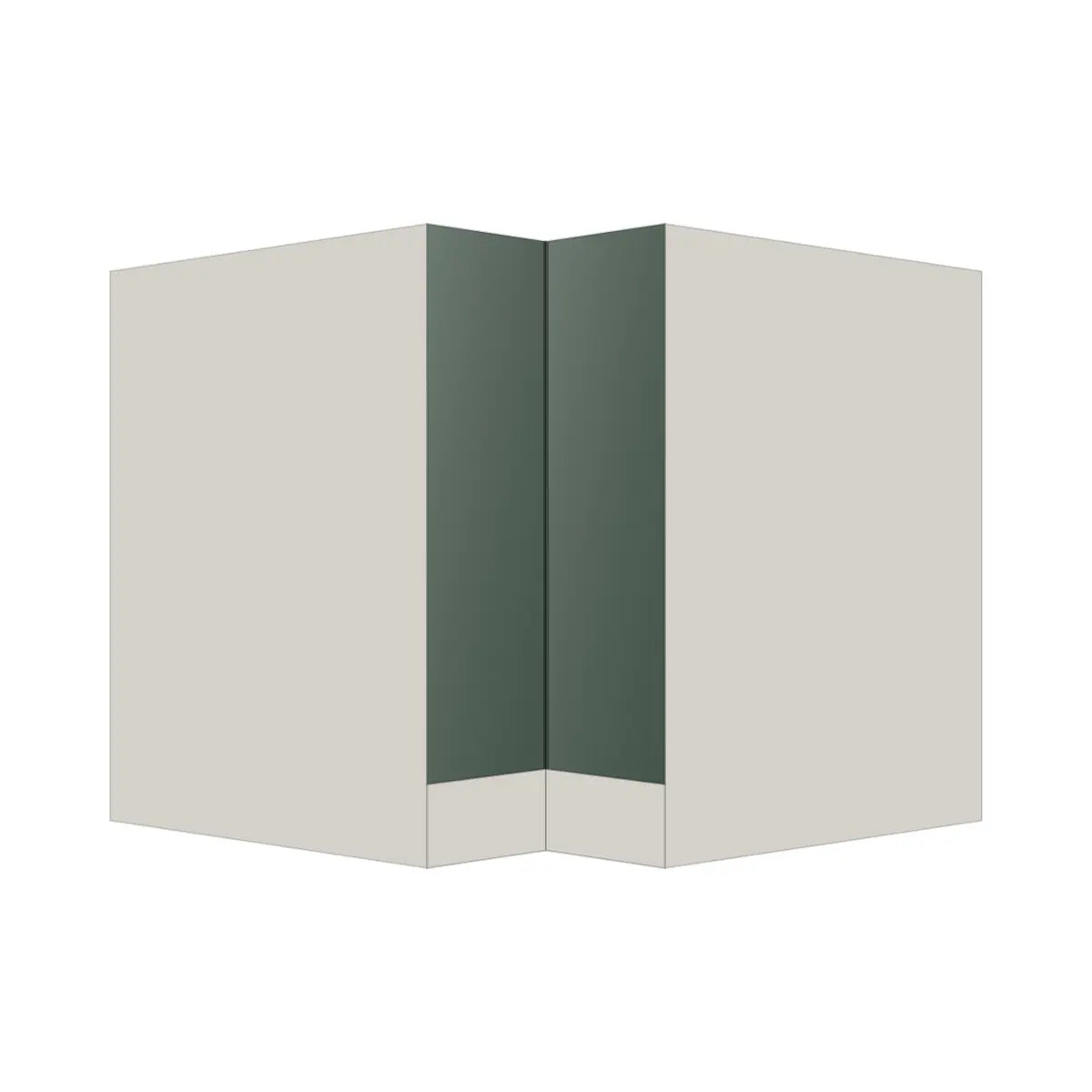 Contemporary lazy susan corner base cabinet, Matte Olive Green door, L-Box (Luxury)