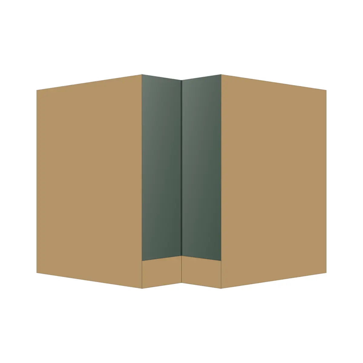 Contemporary lazy susan corner base cabinet, Matte Olive Green door, P-Box (Prestige)