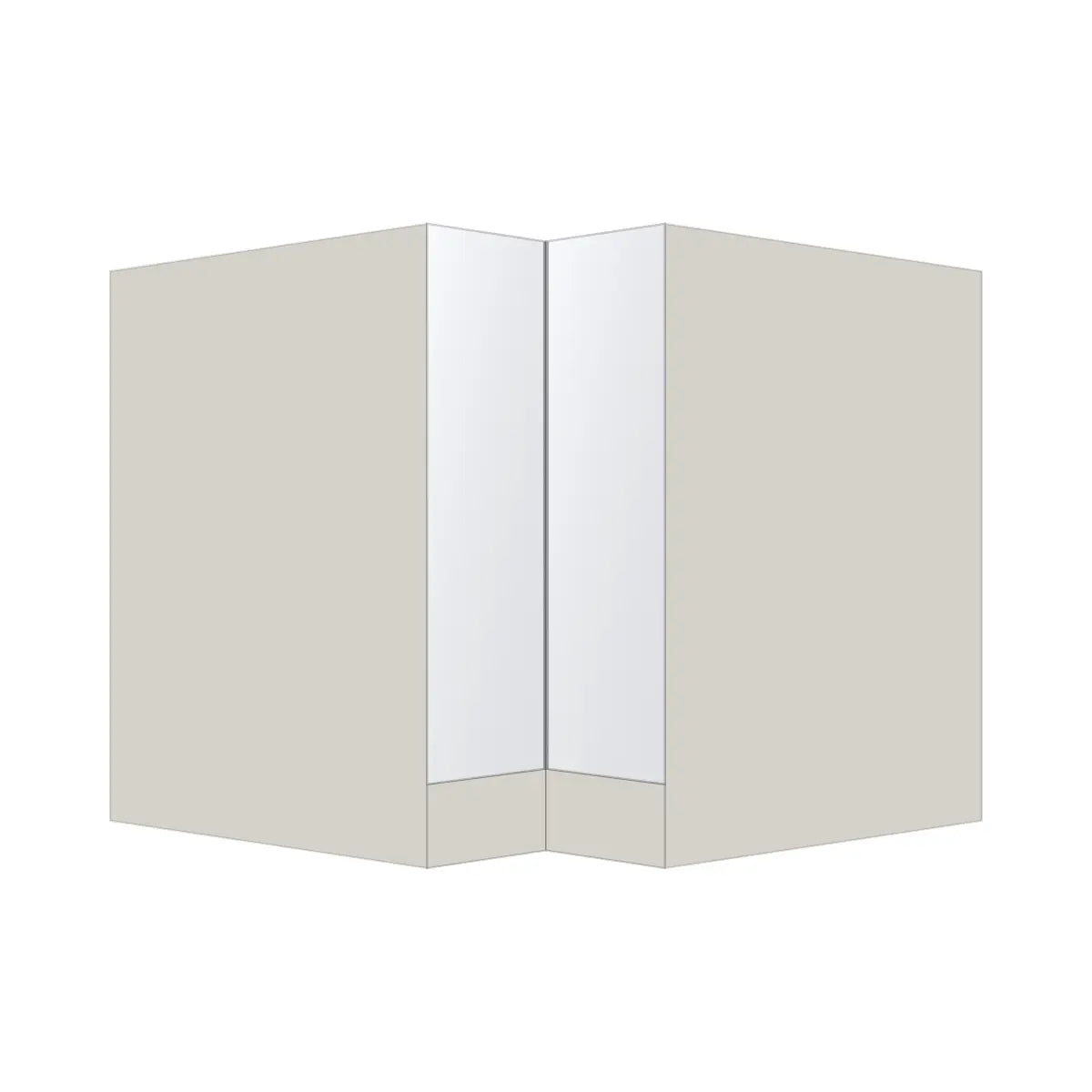 Contemporary lazy susan corner base cabinet, Matte White door, L-Box (Luxury)