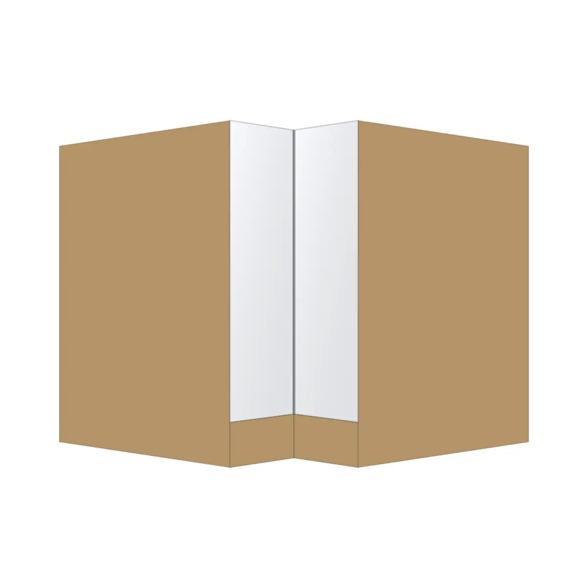 Contemporary lazy susan corner base cabinet, Matte White door, P-Box (Prestige)