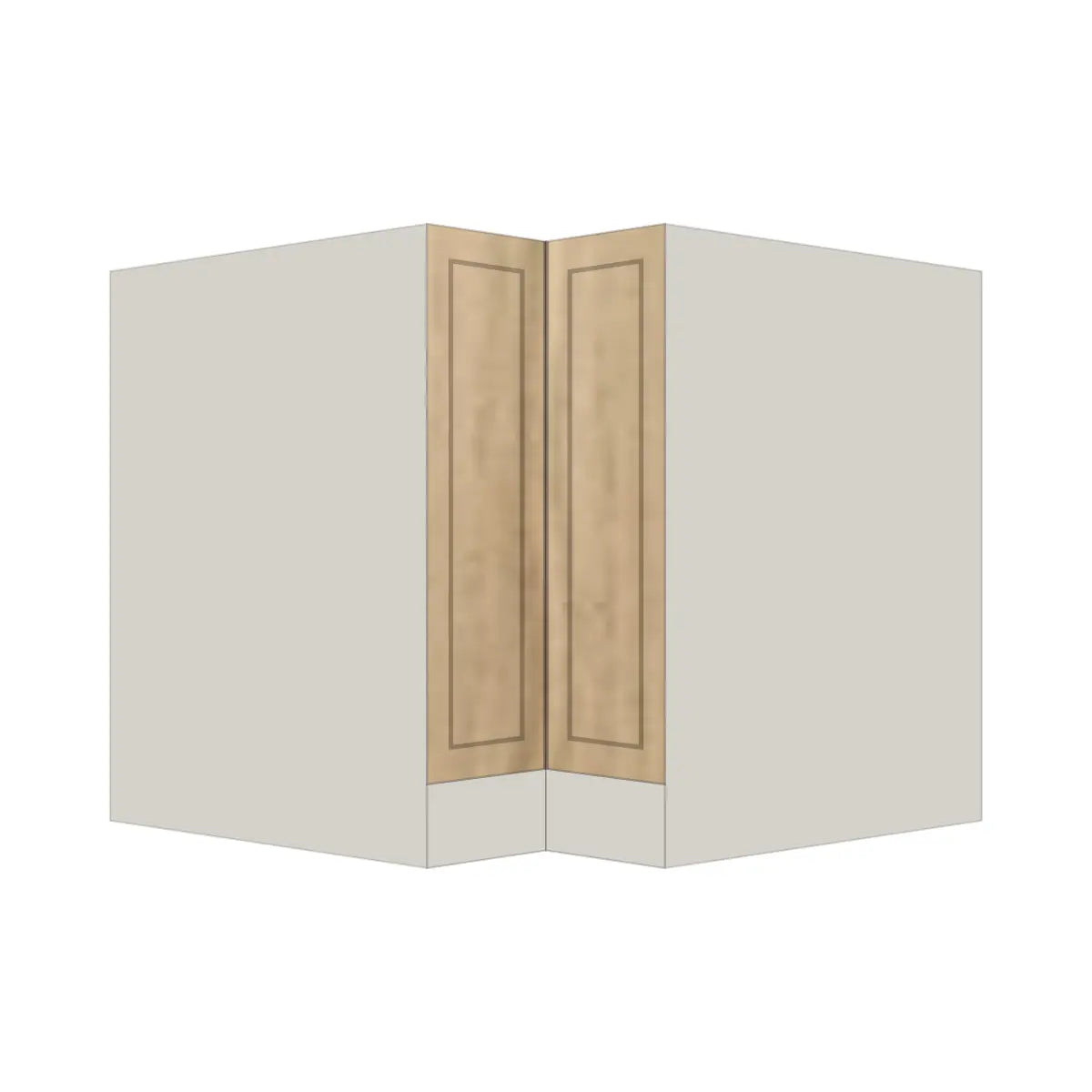 Contemporary lazy susan corner base cabinet, Modern Oak Shaker door, L-Box (Luxury)