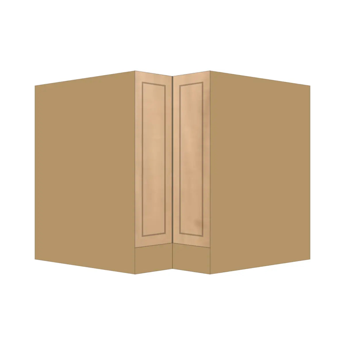 Contemporary lazy susan corner base cabinet, Natural Wood Shaker door, P-Box (Prestige)