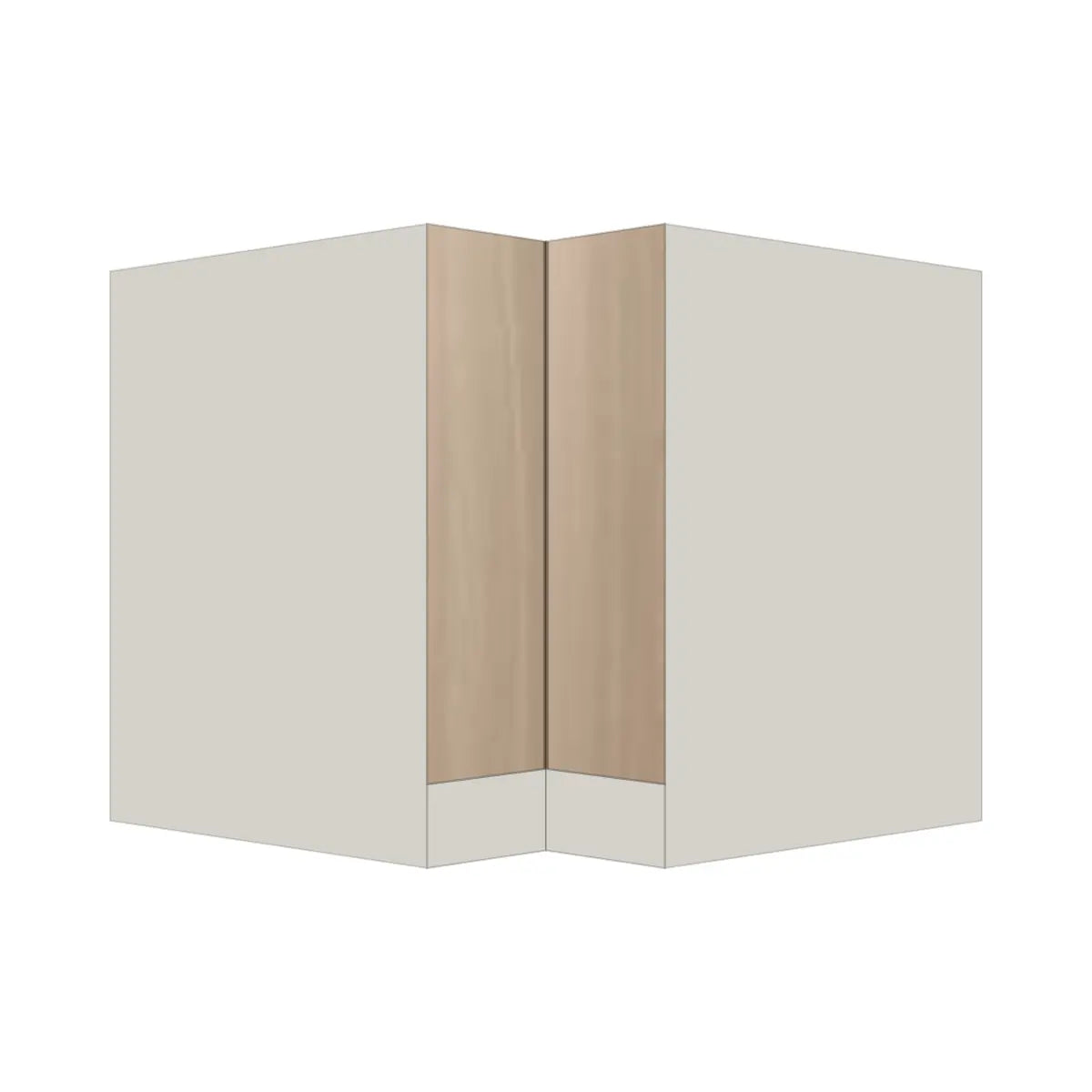 Contemporary lazy susan corner base cabinet, Vanilla Oak door, L-Box (Luxury)