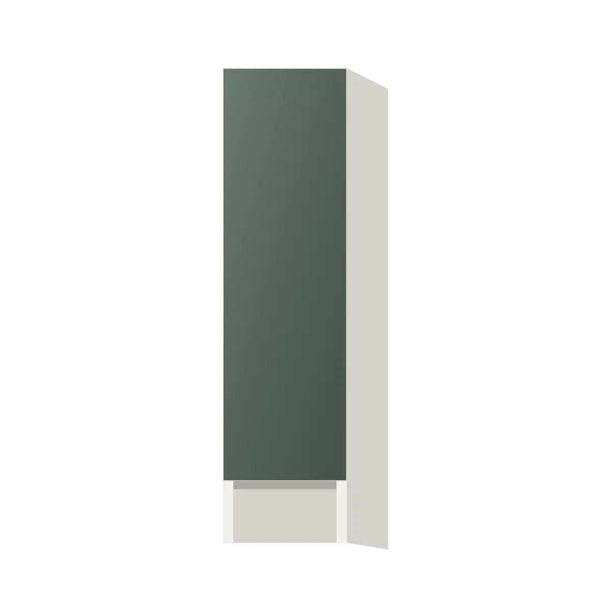 Contemporary spice pull-out base cabinet, Matte Olive Green door, L-Box (Luxury)