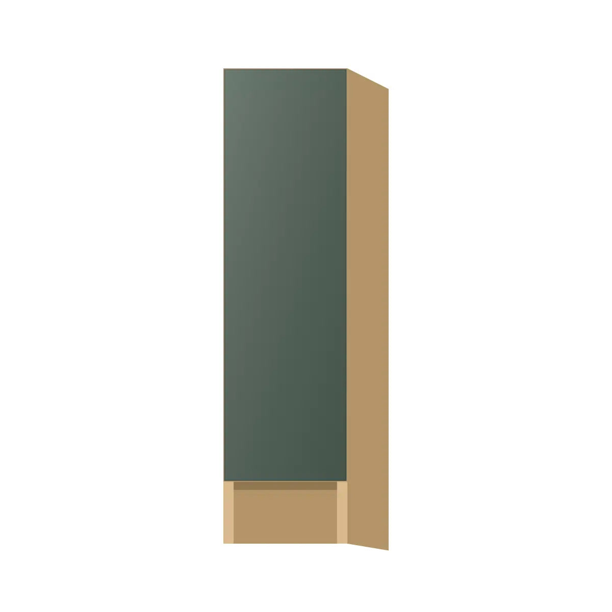 Contemporary spice pull-out base cabinet, Matte Olive Green door, P-Box (Prestige)