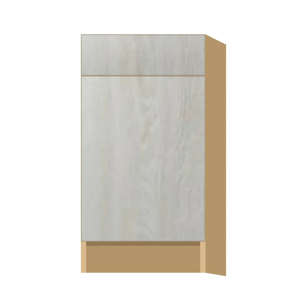 Contemporary trash pull-out base (2 cans) cabinet, Artisan White Oak door, P-Box (Prestige)