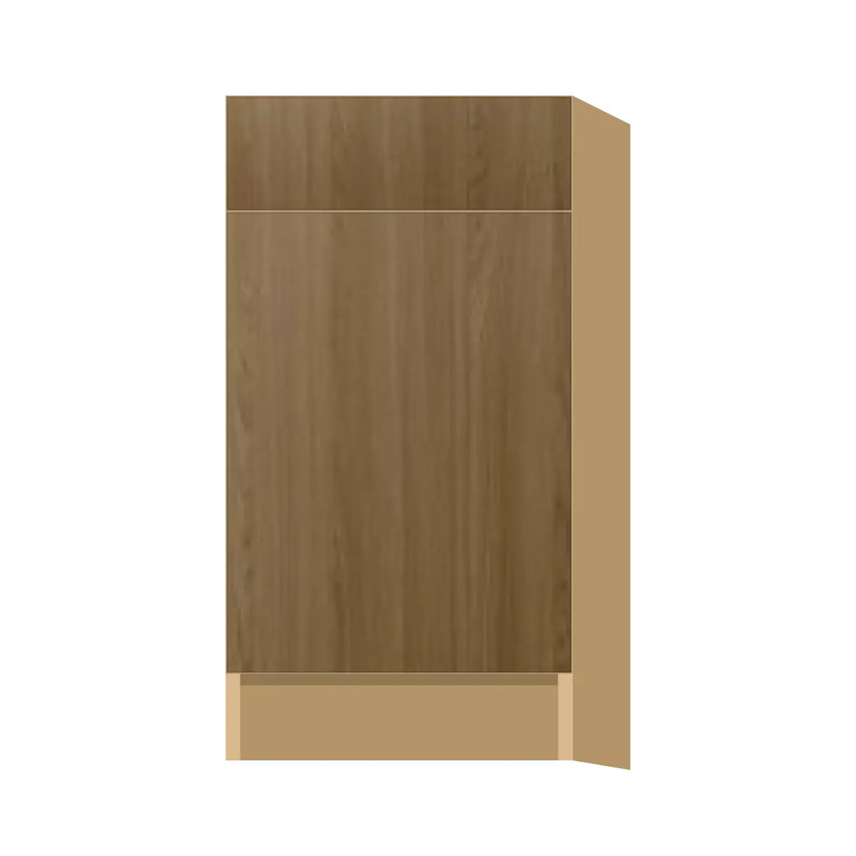 Contemporary trash pull-out base (2 cans) cabinet, Barcelona Dark Oak door, P-Box (Prestige)