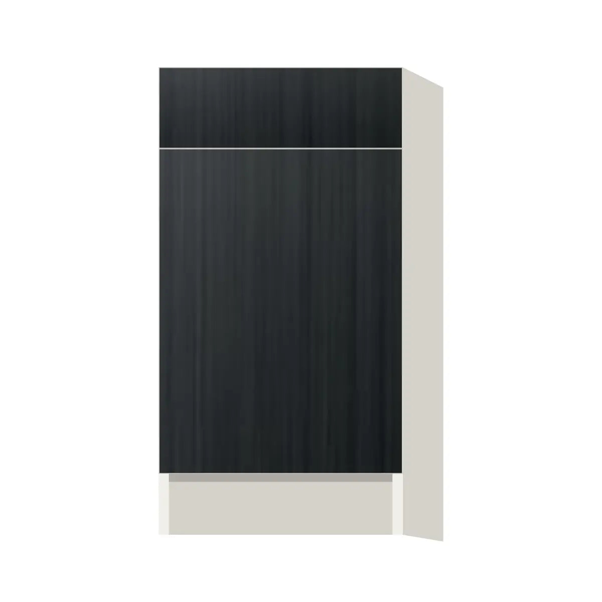 Contemporary trash pull-out base (2 cans) cabinet, Black Grain door, L-Box (Luxury)
