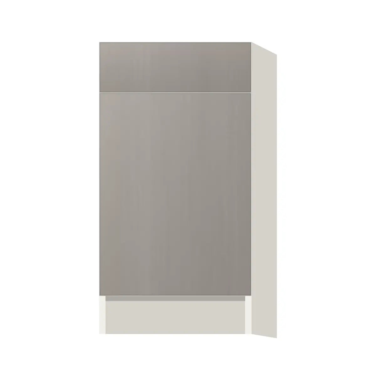 Contemporary trash pull-out base (2 cans) cabinet, Fog Oak door, L-Box (Luxury)
