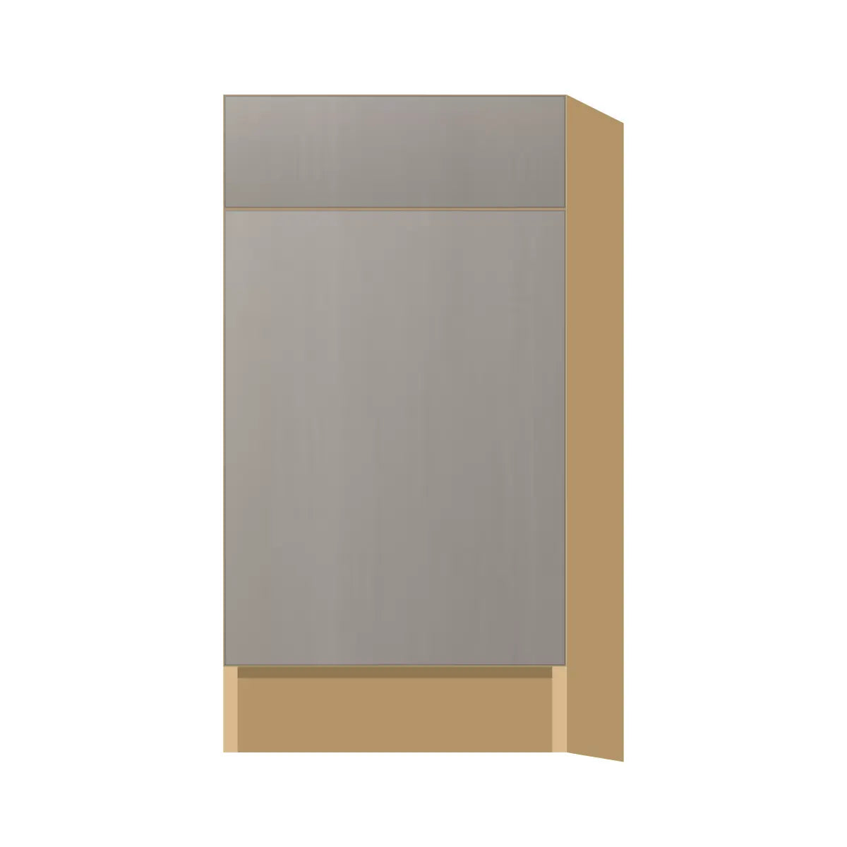 Contemporary trash pull-out base (2 cans) cabinet, Fog Oak door, P-Box (Prestige)