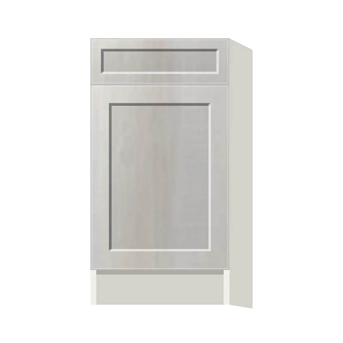 Contemporary trash pull-out base (2 cans) cabinet, Genesis Sliced Oak door, L-Box (Luxury)