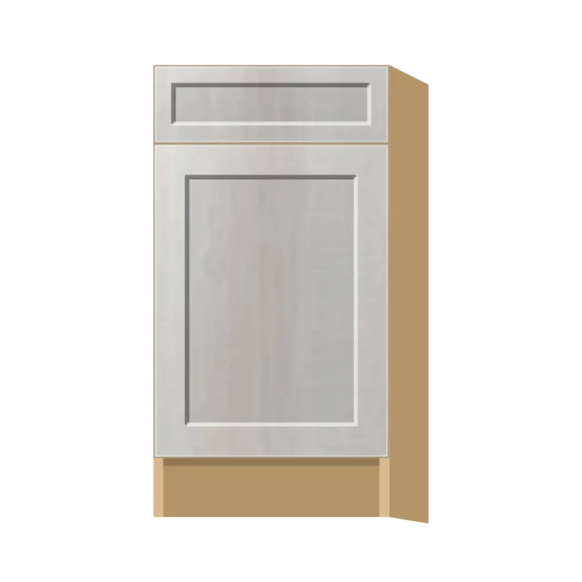 Contemporary trash pull-out base (2 cans) cabinet, Genesis Sliced Oak door, P-Box (Prestige)