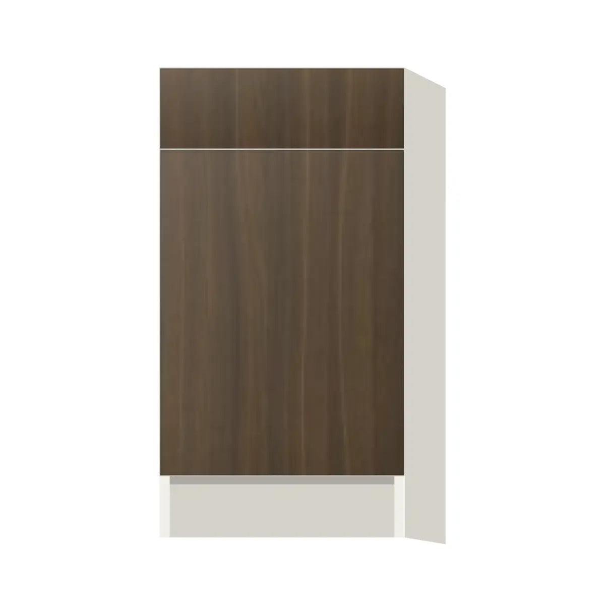 Contemporary trash pull-out base (2 cans) cabinet, Golden Shadow door, L-Box (Luxury)