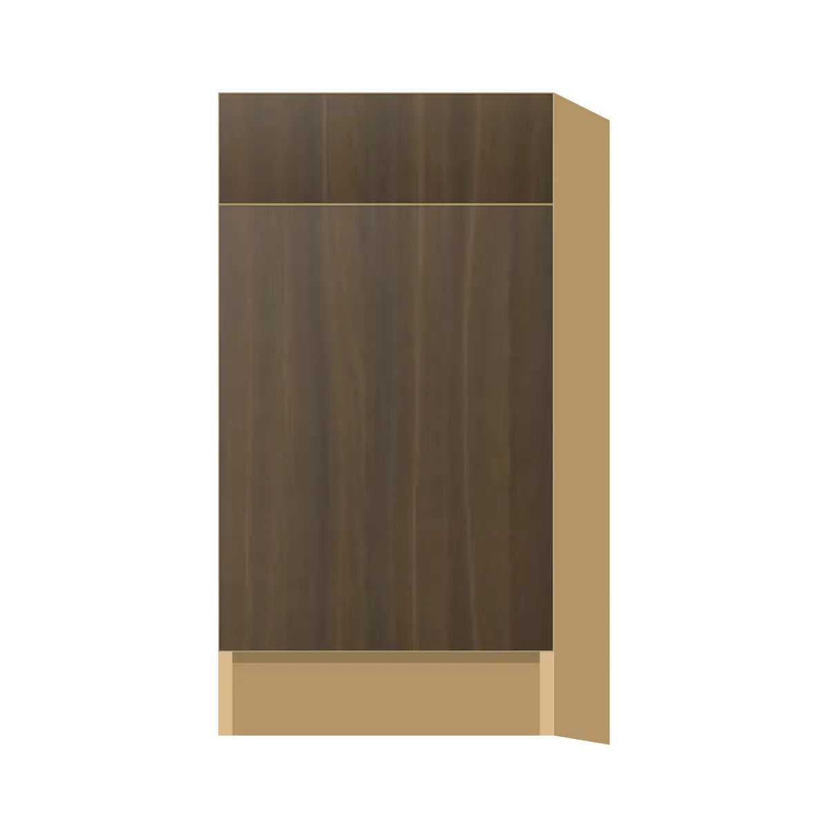 Contemporary trash pull-out base (2 cans) cabinet, Golden Shadow door, P-Box (Prestige)