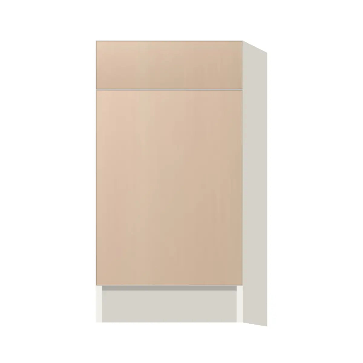 Contemporary trash pull-out base (2 cans) cabinet, Maine Oak door, L-Box (Luxury)