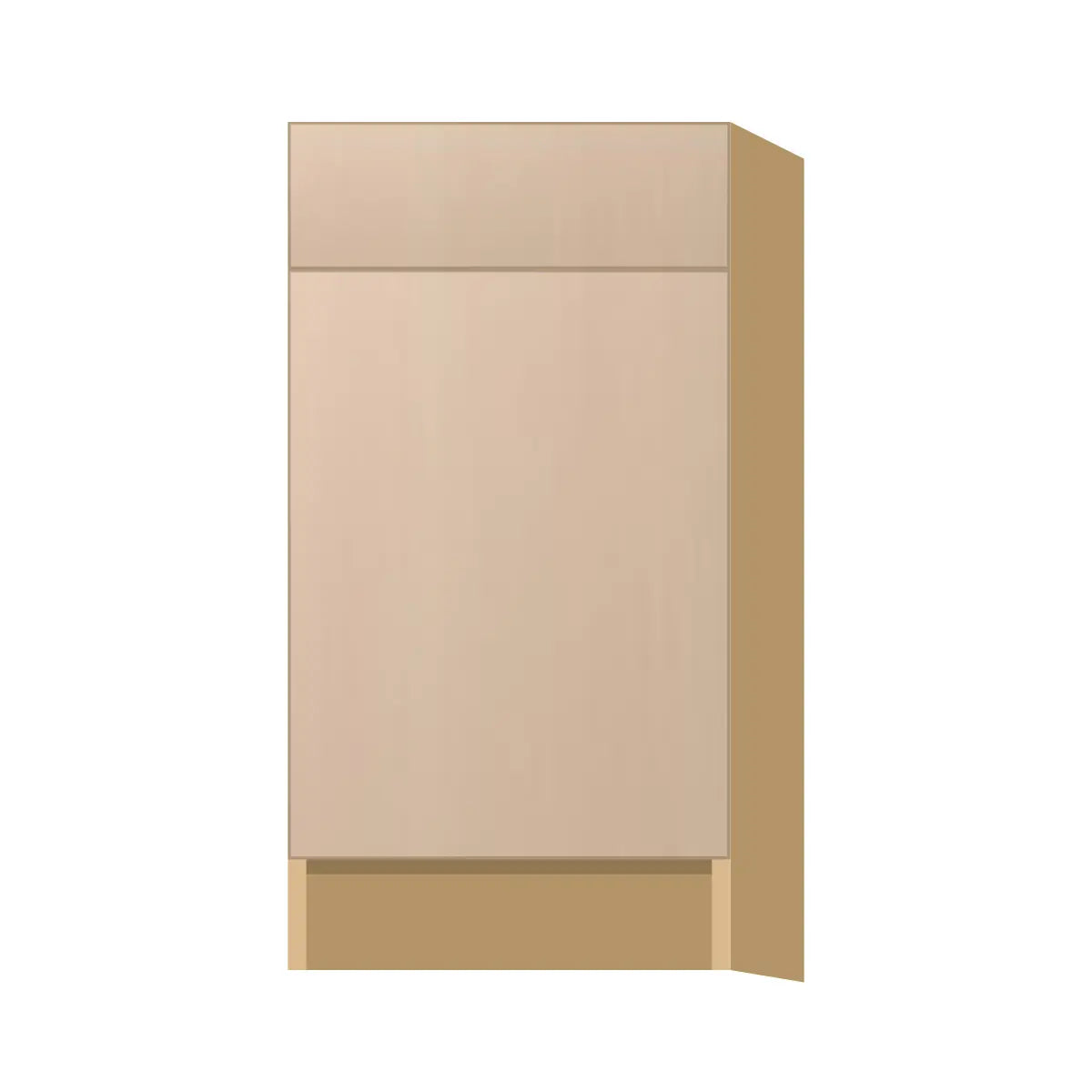 Contemporary trash pull-out base (2 cans) cabinet, Maine Oak door, P-Box (Prestige)