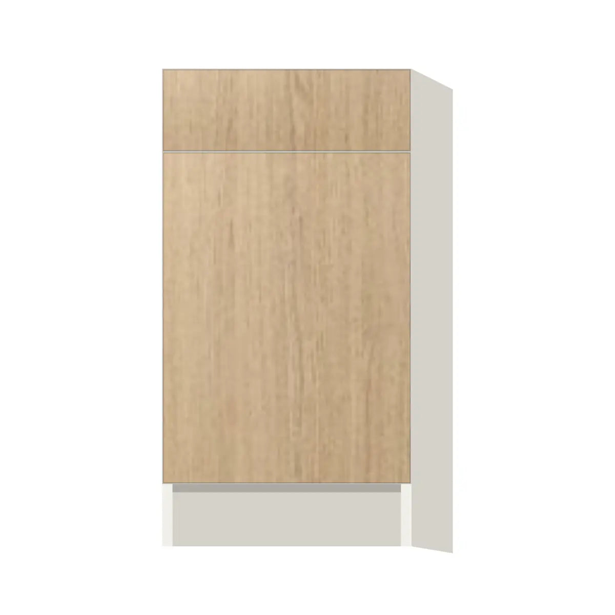 Contemporary trash pull-out base (2 cans) cabinet, Modern Oak door, L-Box (Luxury)