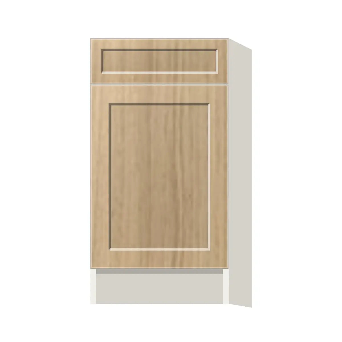 Contemporary trash pull-out base (2 cans) cabinet, Modern Oak Shaker door, L-Box (Luxury)