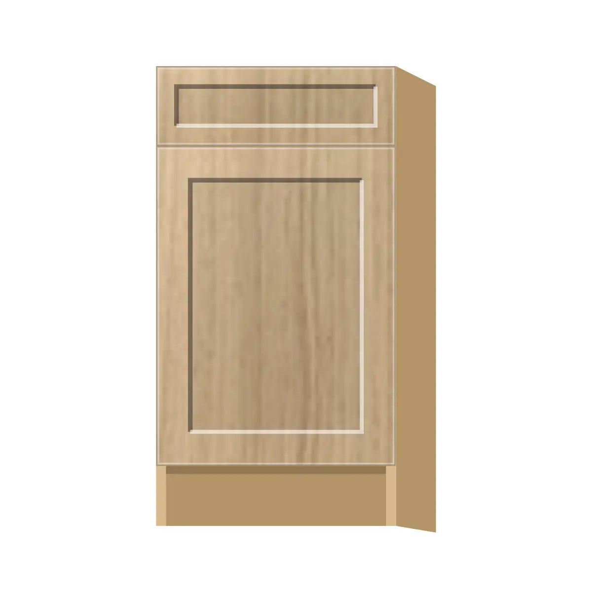 Contemporary trash pull-out base (2 cans) cabinet, Modern Oak Shaker door, P-Box (Prestige)