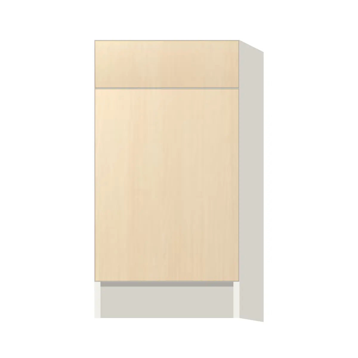 Contemporary trash pull-out base (2 cans) cabinet, Riva Oak door, L-Box (Luxury)