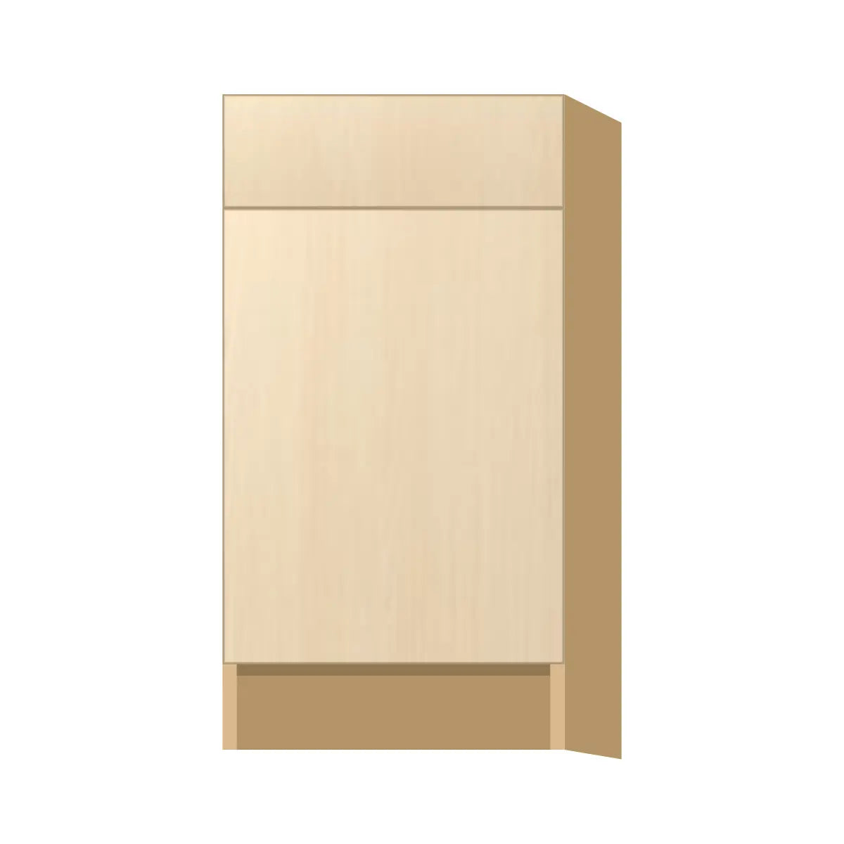 Contemporary trash pull-out base (2 cans) cabinet, Riva Oak door, P-Box (Prestige)