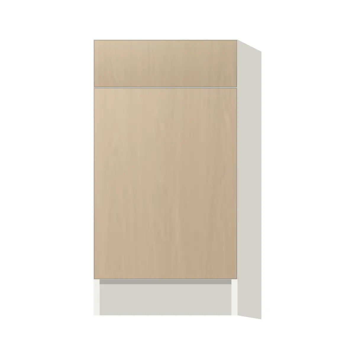 Contemporary trash pull-out base (2 cans) cabinet, Swiss Walnut door, L-Box (Luxury)