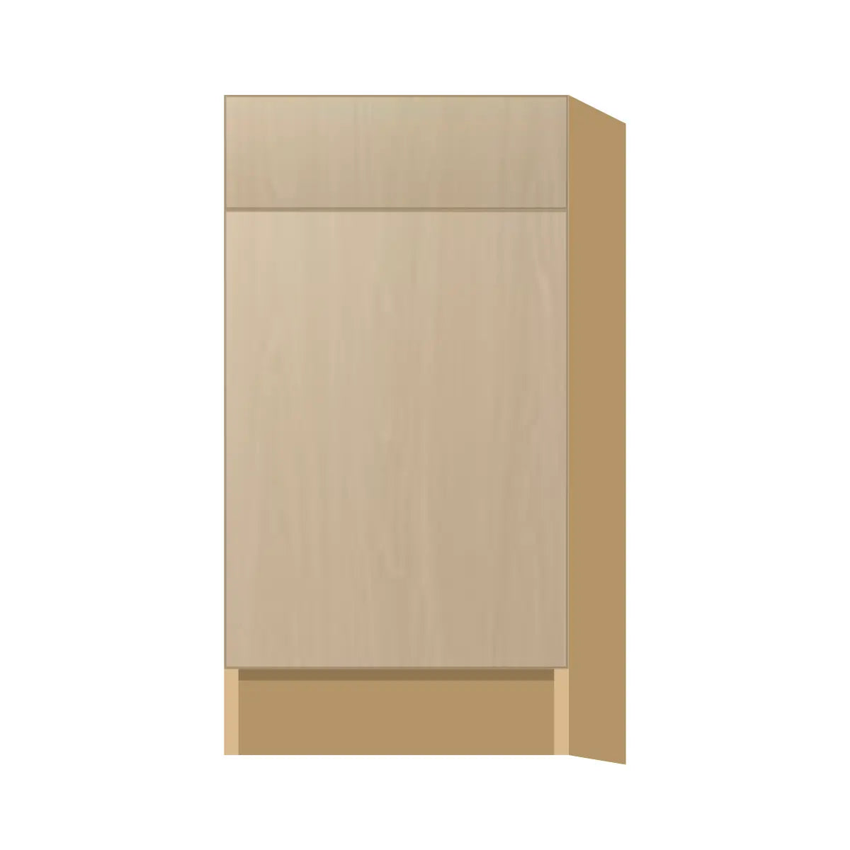 Contemporary trash pull-out base (2 cans) cabinet, Swiss Walnut door, P-Box (Prestige)