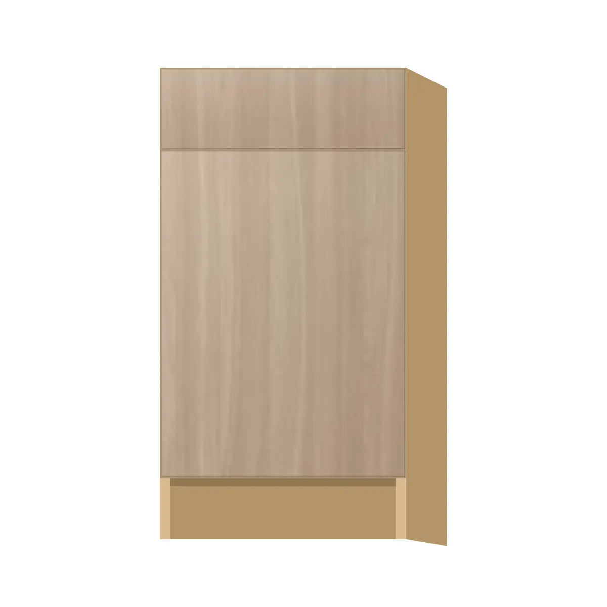 Contemporary trash pull-out base (2 cans) cabinet, Vanilla Oak door, P-Box (Prestige)