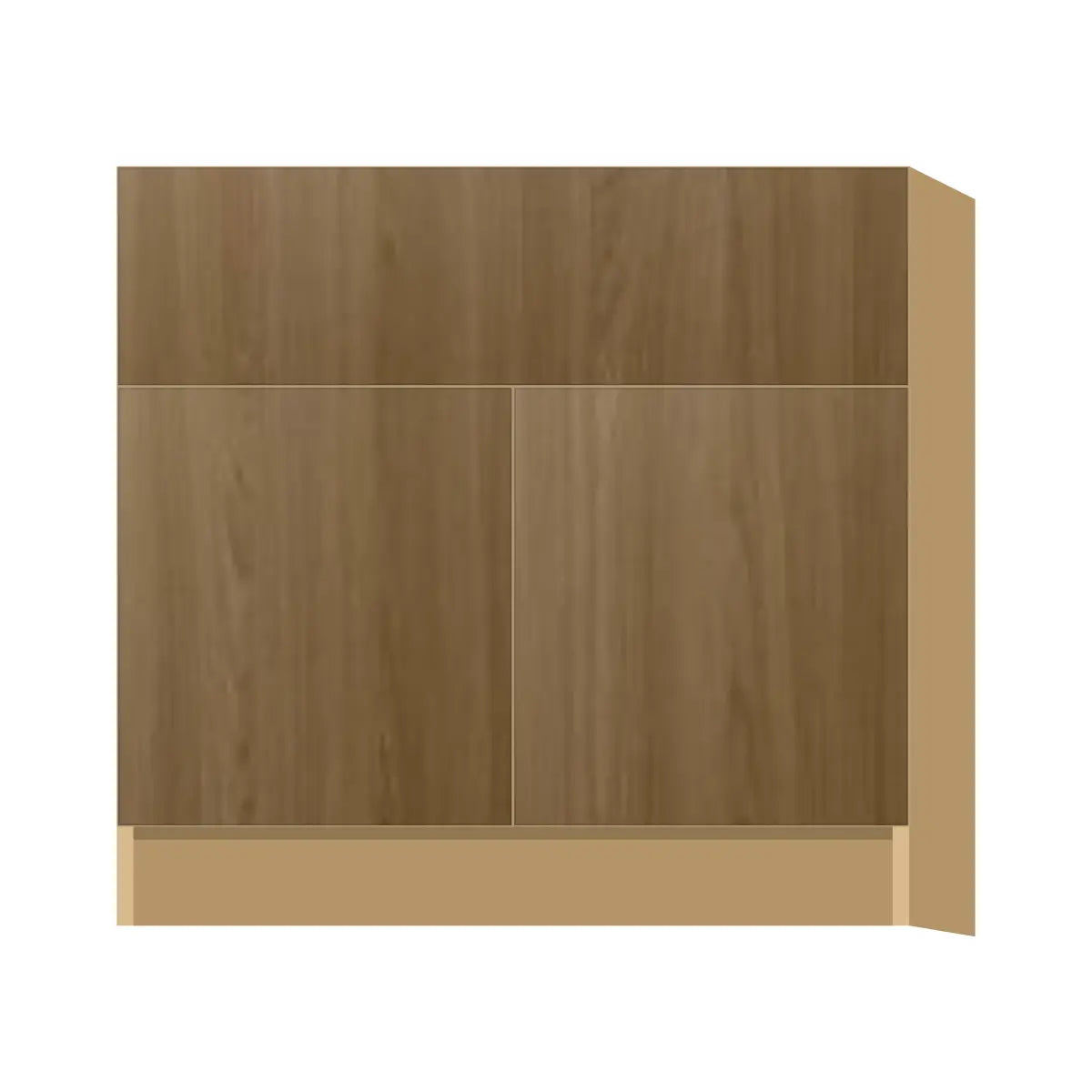 Contemporary farm sink base cabinet, Barcelona Dark Oak door, P-Box (Prestige)