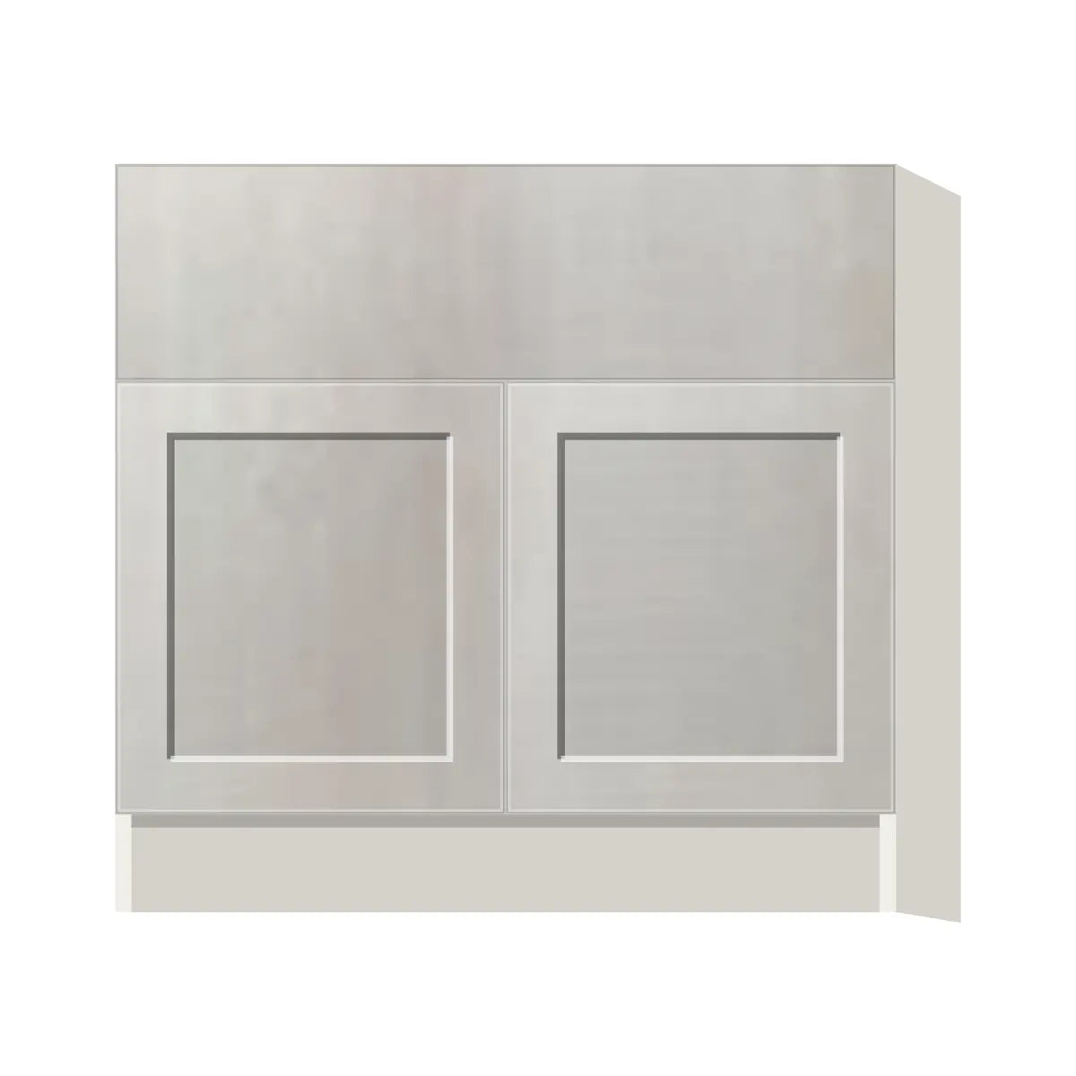 Contemporary farm sink base cabinet, Genesis Sliced Oak door, L-Box (Luxury)