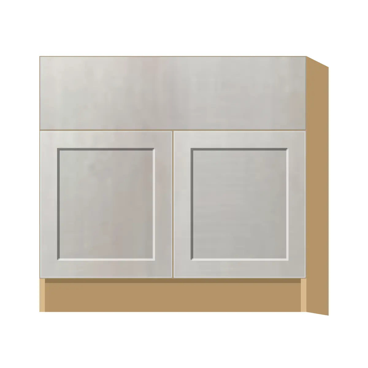 Contemporary farm sink base cabinet, Genesis Sliced Oak door, P-Box (Prestige)