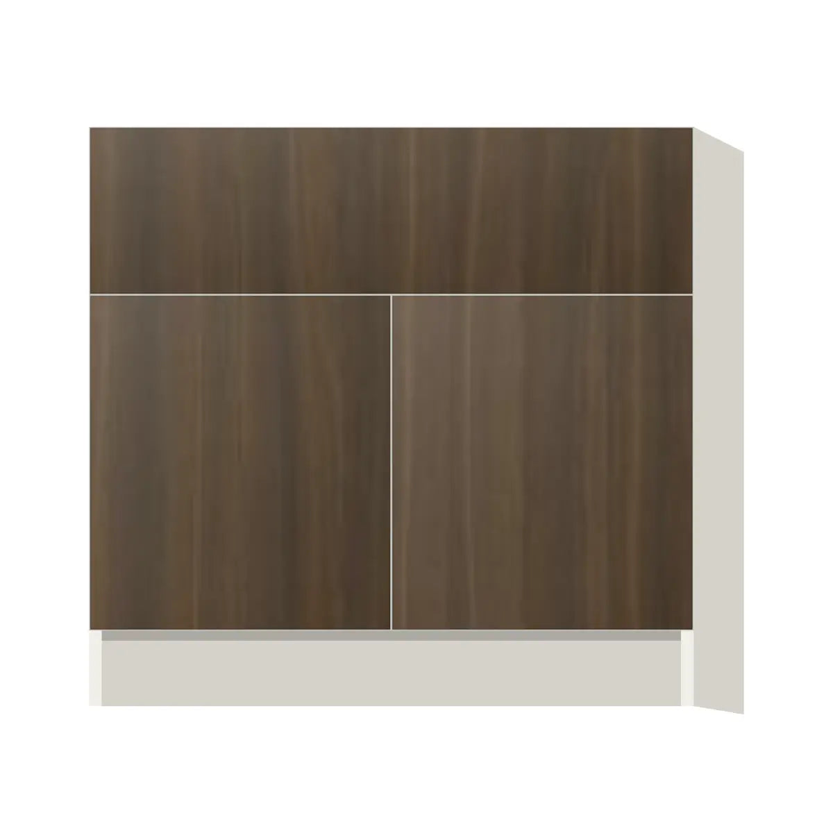 Contemporary farm sink base cabinet, Golden Shadow door, L-Box (Luxury)