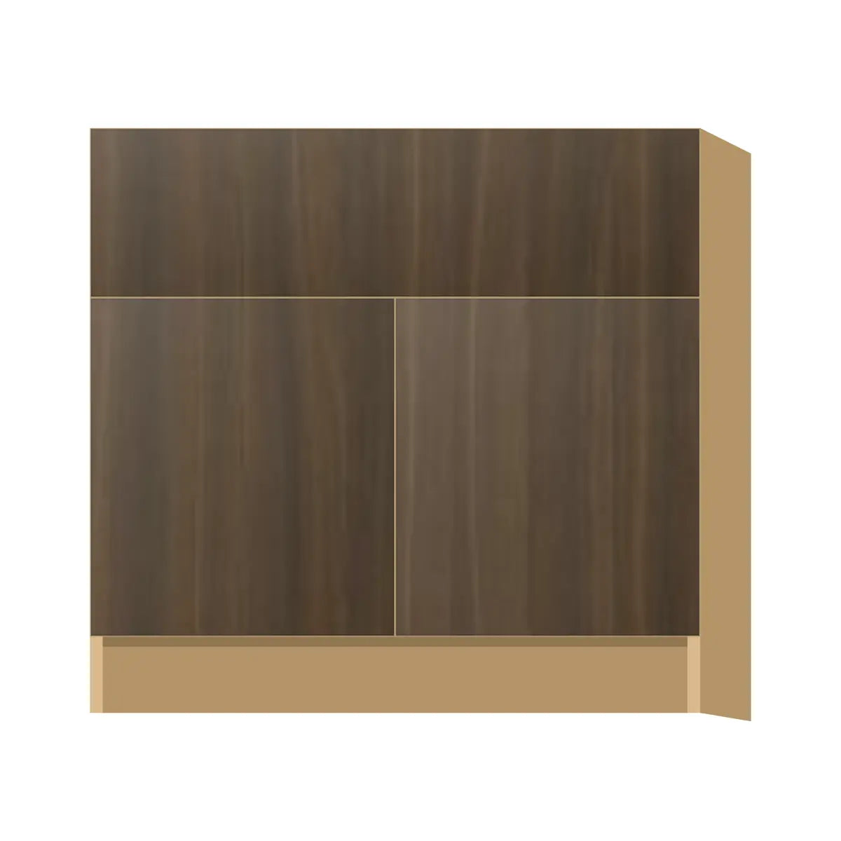 Contemporary farm sink base cabinet, Golden Shadow door, P-Box (Prestige)