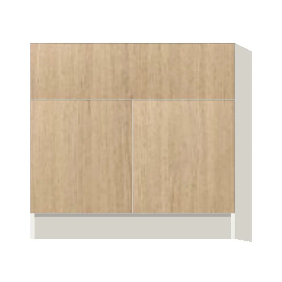 Contemporary farm sink base cabinet, Modern Oak door, L-Box (Luxury)