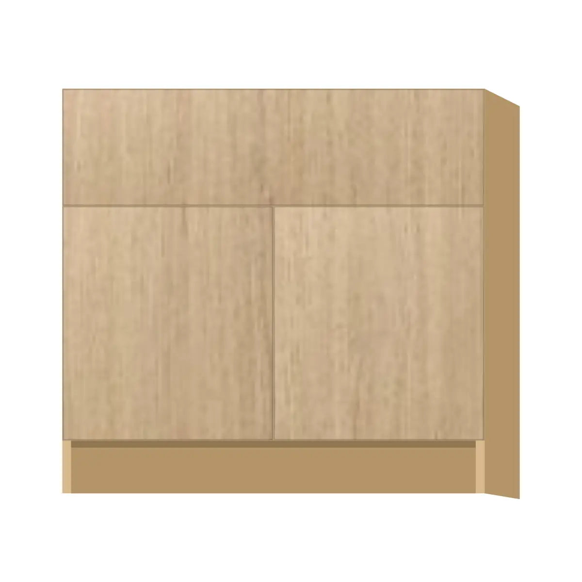Contemporary farm sink base cabinet, Modern Oak door, P-Box (Prestige)