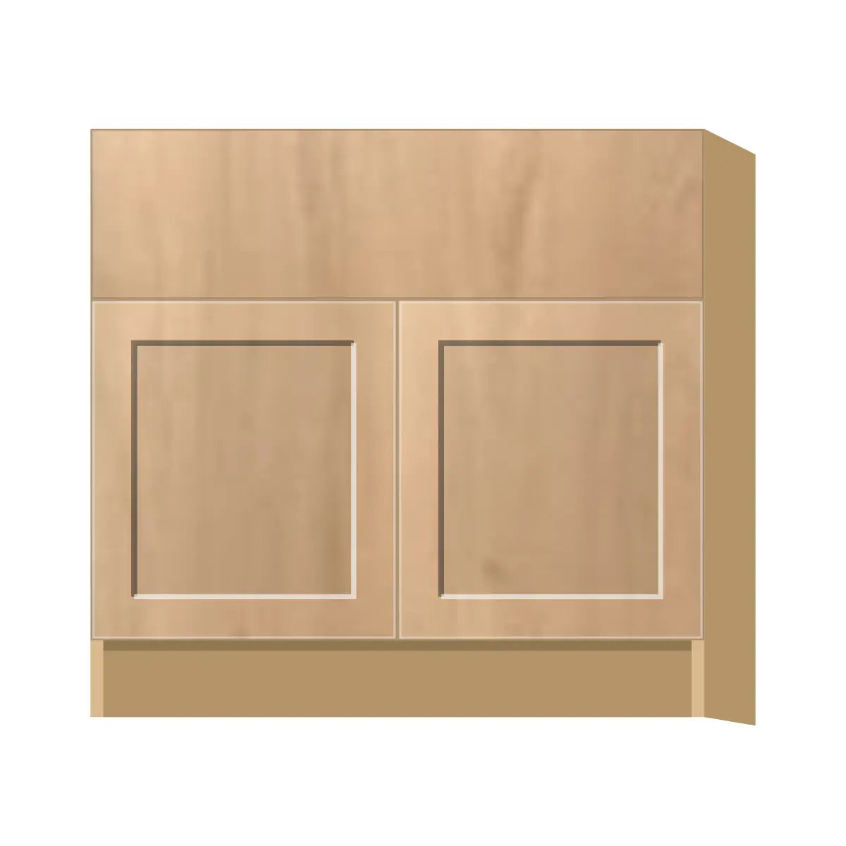 Contemporary farm sink base cabinet, Natural Wood Shaker door, P-Box (Prestige)
