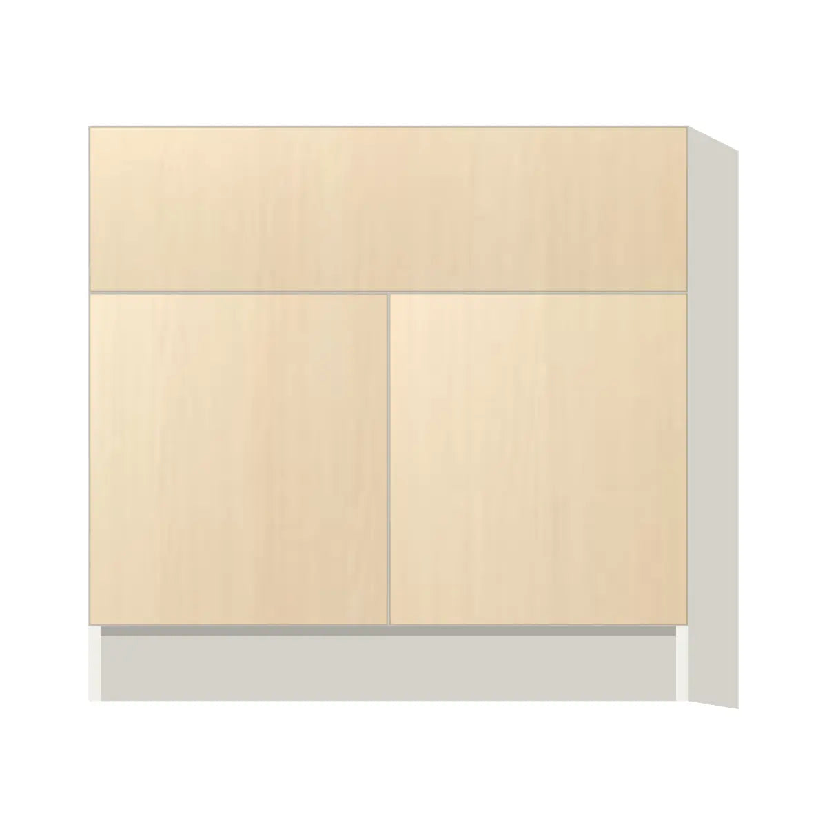 Contemporary farm sink base cabinet, Riva Oak door, L-Box (Luxury)