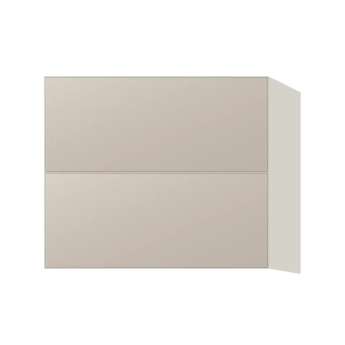 Contemporary floating vanity drawer base cabinet, Cashmere Gray door, L-Box (Luxury)