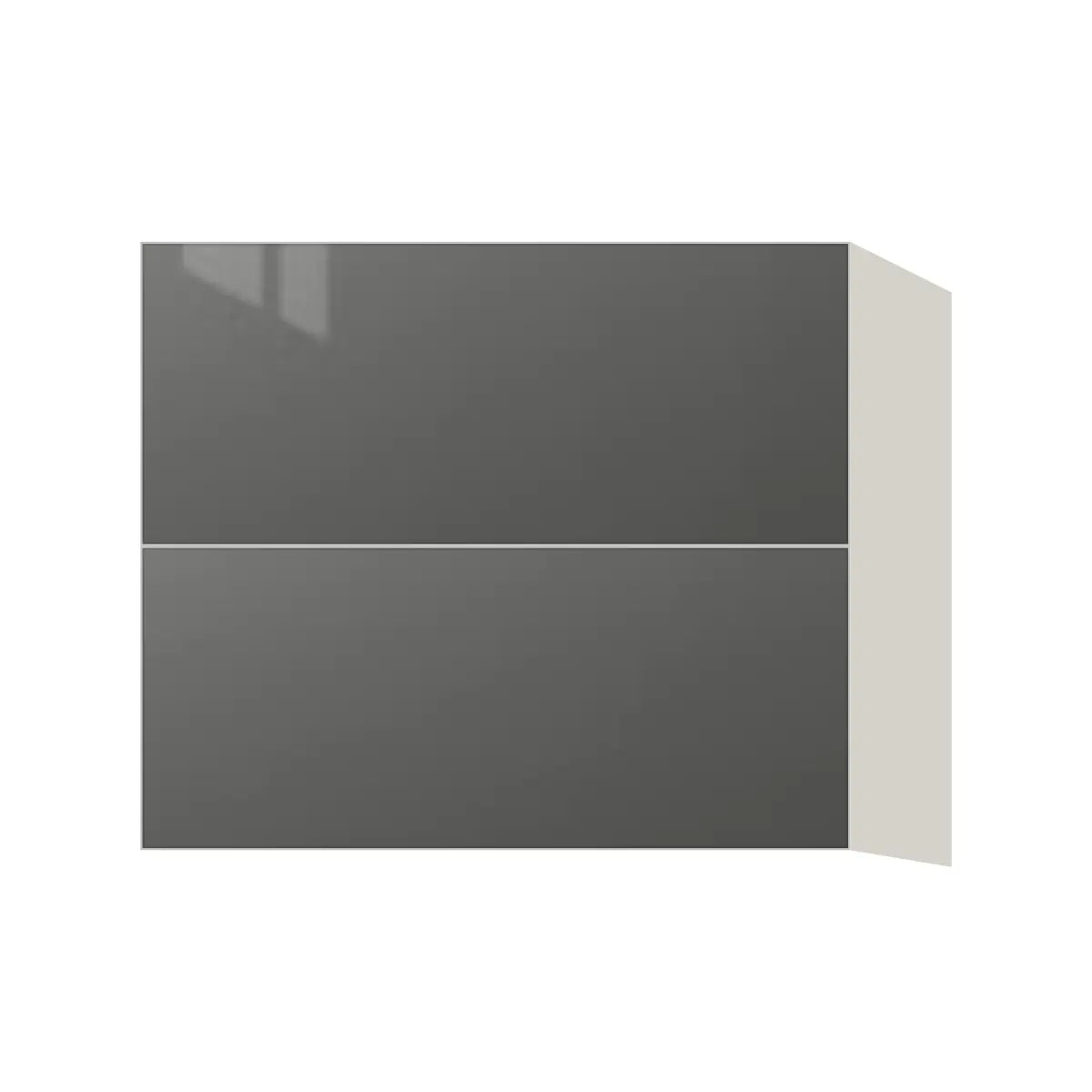 Contemporary floating vanity drawer base cabinet, Glossy Gray door, L-Box (Luxury)