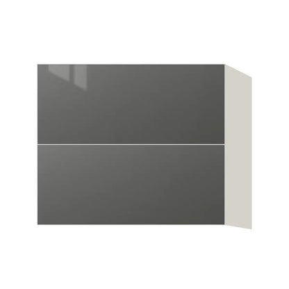 Contemporary floating vanity drawer base cabinet, Glossy Gray door, L-Box (Luxury)