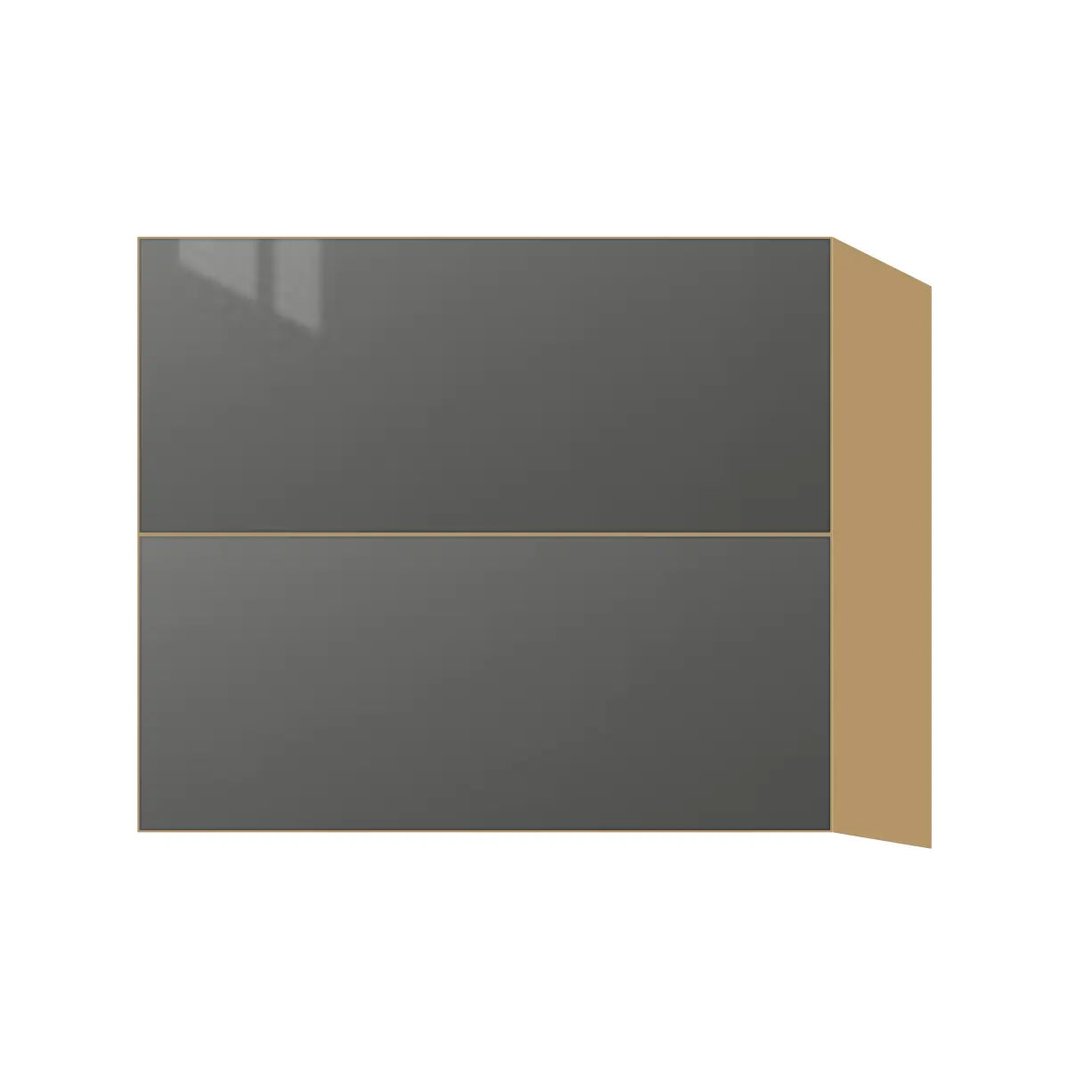 Contemporary floating vanity drawer base cabinet, Glossy Gray door, P-Box (Prestige)