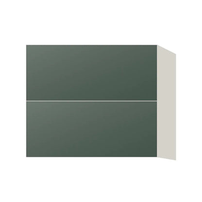 Contemporary floating vanity drawer base cabinet, Matte Olive Green door, L-Box (Luxury)