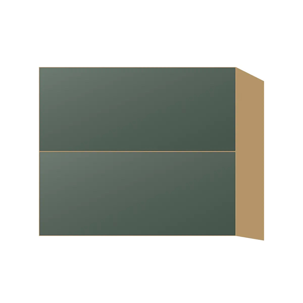 Contemporary floating vanity drawer base cabinet, Matte Olive Green door, P-Box (Prestige)