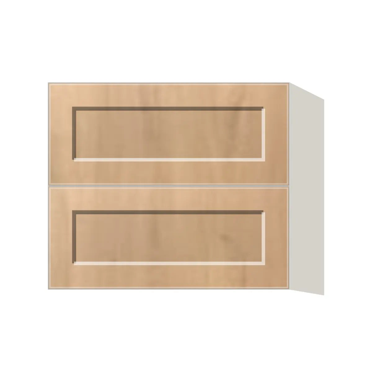 Contemporary floating vanity drawer base cabinet, Natural Wood Shaker door, L-Box (Luxury)